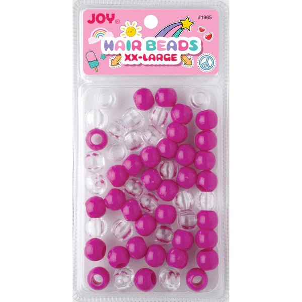 Joy Jewelry Neon Pink Round Plastic Hair Beads