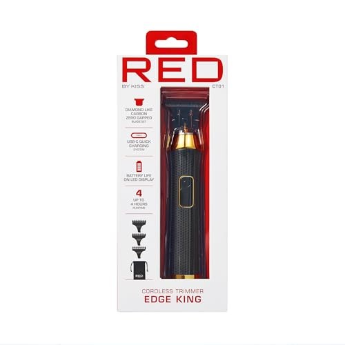 Red by Kiss Edge King Cordless Trimmer Zero-Gapped DLC Blade