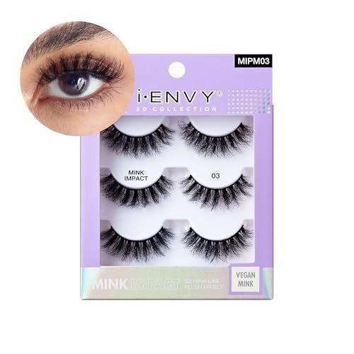 IEnvy 3-in-1 Lash Multipack 3D Mink-Like Vegan False Eyelashes