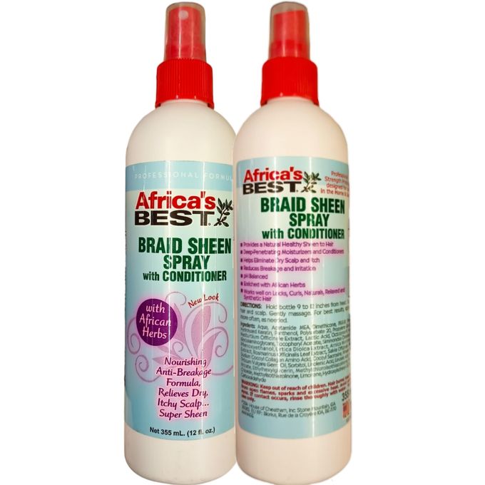 Africa's best braid sheen spray with conditioner 12 oz