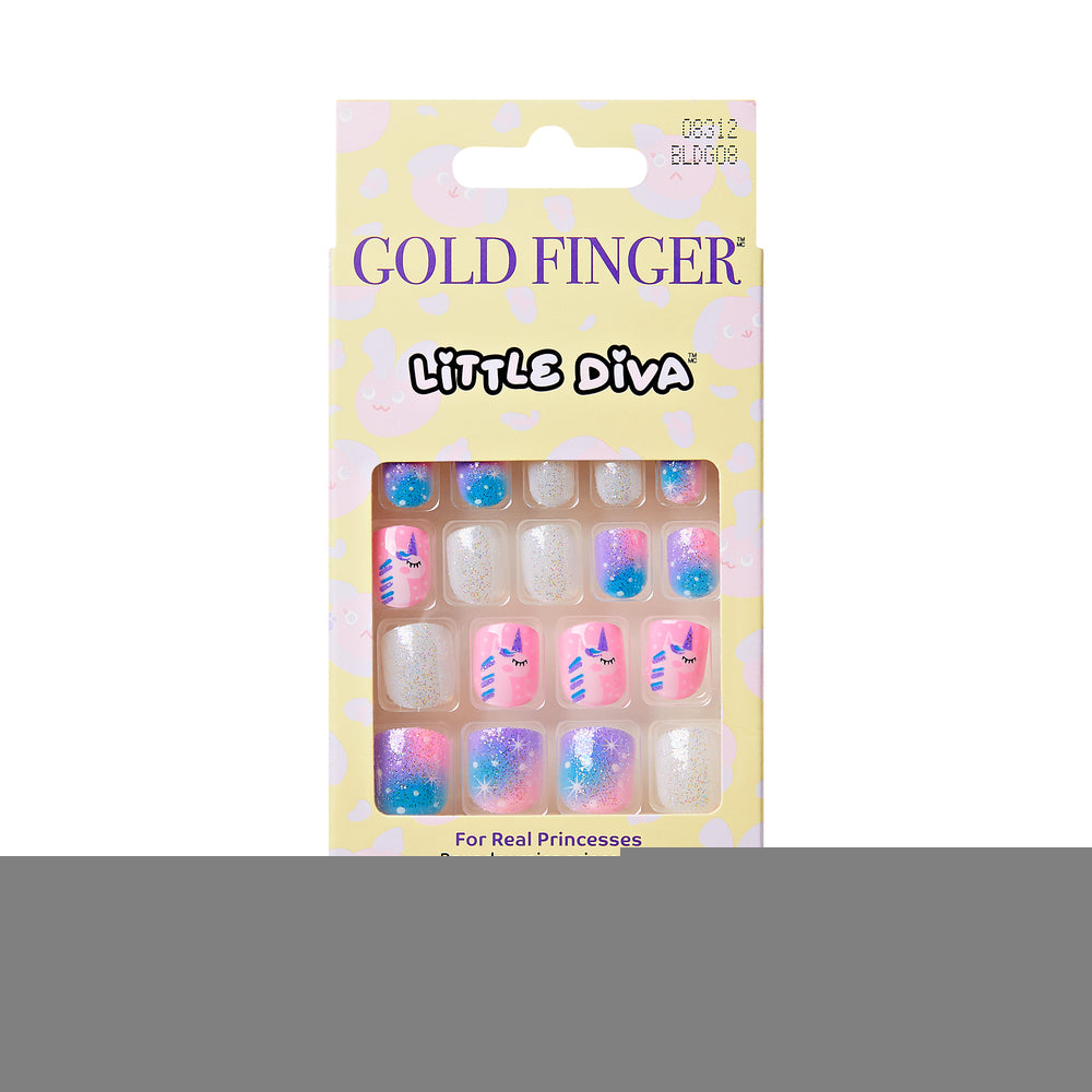 Gold Finger Little Diva Kids Press On Nails BLDG08