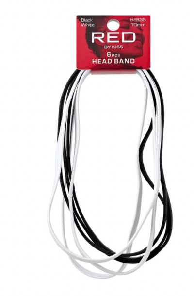 RED 10mm Headband 6pcs (B & W)