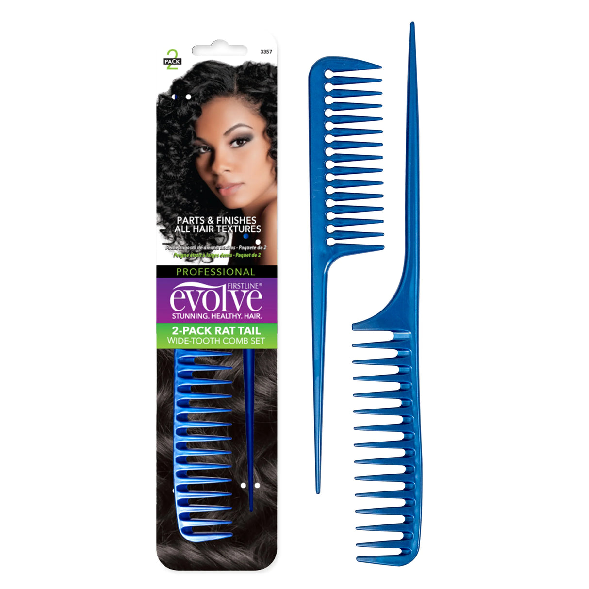 Evolve 2 Pack Rat Tail Comb Set (3357)