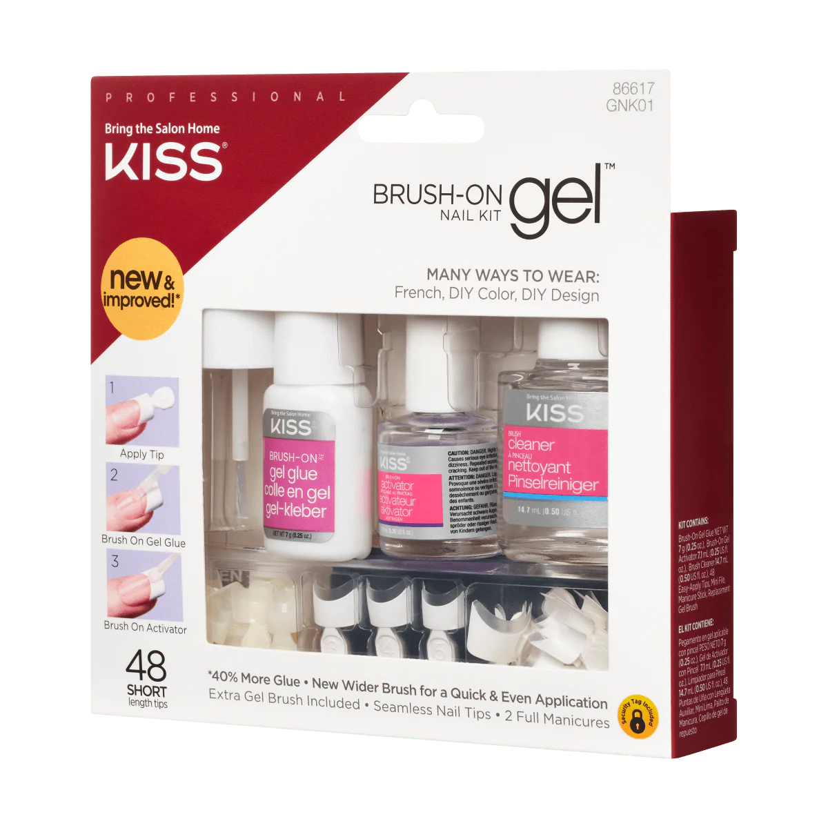 KISS White Press on Nails Brush on Gel Nail Kit