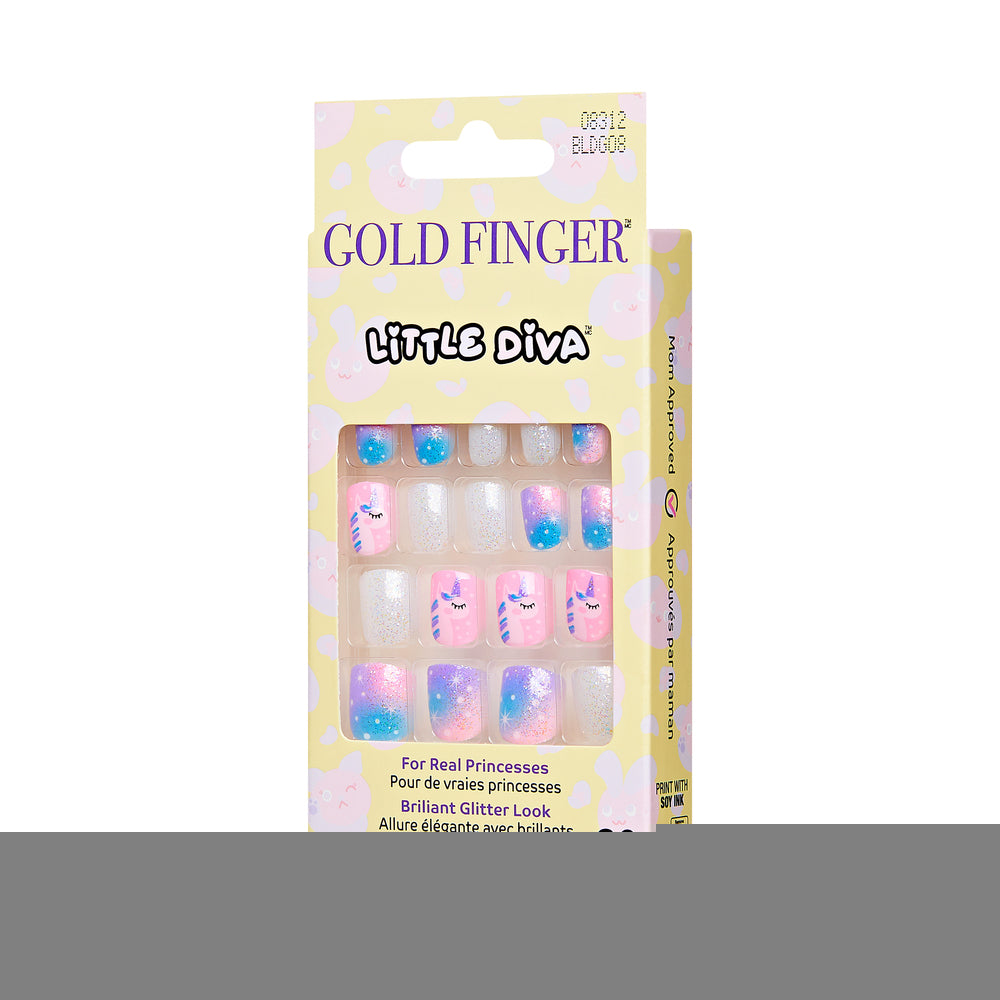 Gold Finger Little Diva Kids Press On Nails BLDG08