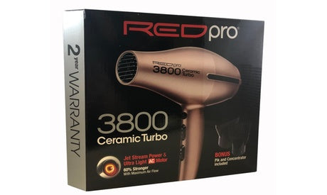 Red by Kiss Rep Ac Blow Dryer Powerful, Fast Drying Ceramic Turbo 3800