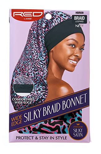 Red by Kiss Luxury Satin Wide-Edge Braid Bonnet Ultimate Protection & Style