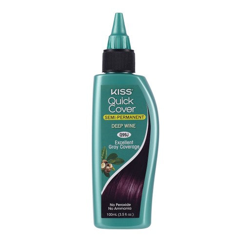 KISS Quick Cover Deep Wine Hair Color Kit 3.5Oz