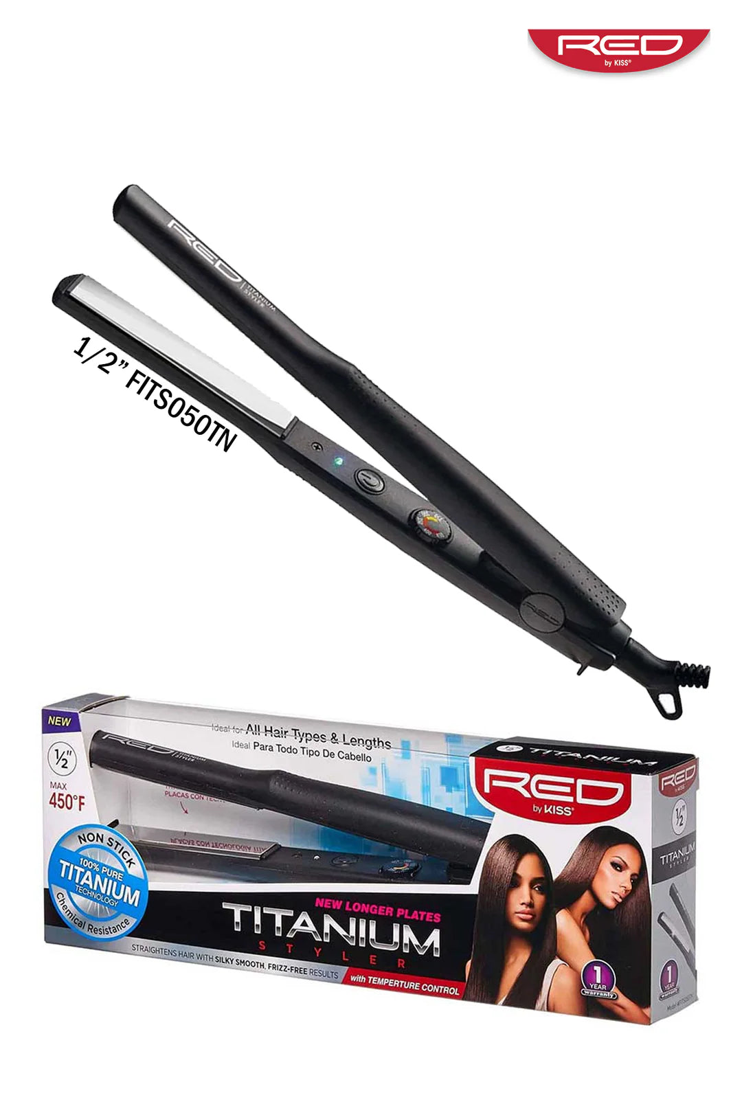 RED BY KISS Titanium Flat Iron Ultra-Slim Design