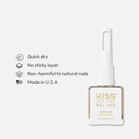 KISS New York Gel Pro Nail Base Coat for Stronger, Smoother Application