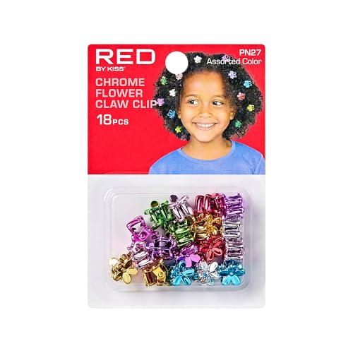 RED BY KISS Kid's Chrome Butterfly & Flower Claw Clips 18-Pack
