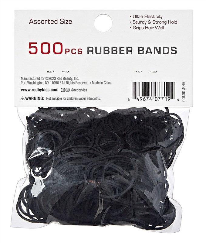 RED BY KISS 500 Rubber Bands (HRB10)