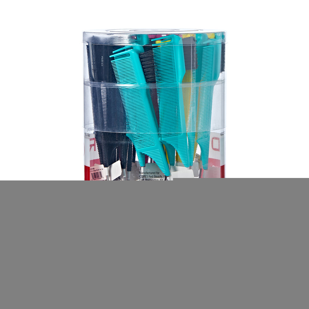 Red 3 in 1 Edge Brush and Pintail Comb Bulk Pack of 36 HH113J