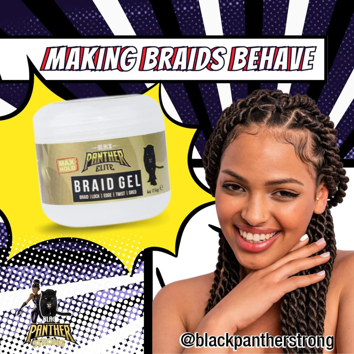 The Roots Naturelle Black Panther Braid Gel 4 oz