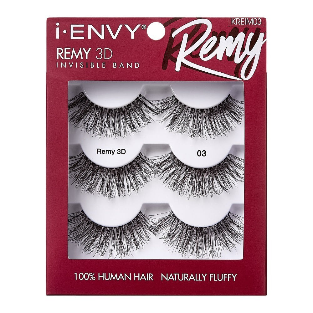 I-ENVY BY KISS REMY 3D INVISIBLE BAND LASHES 3 PACK