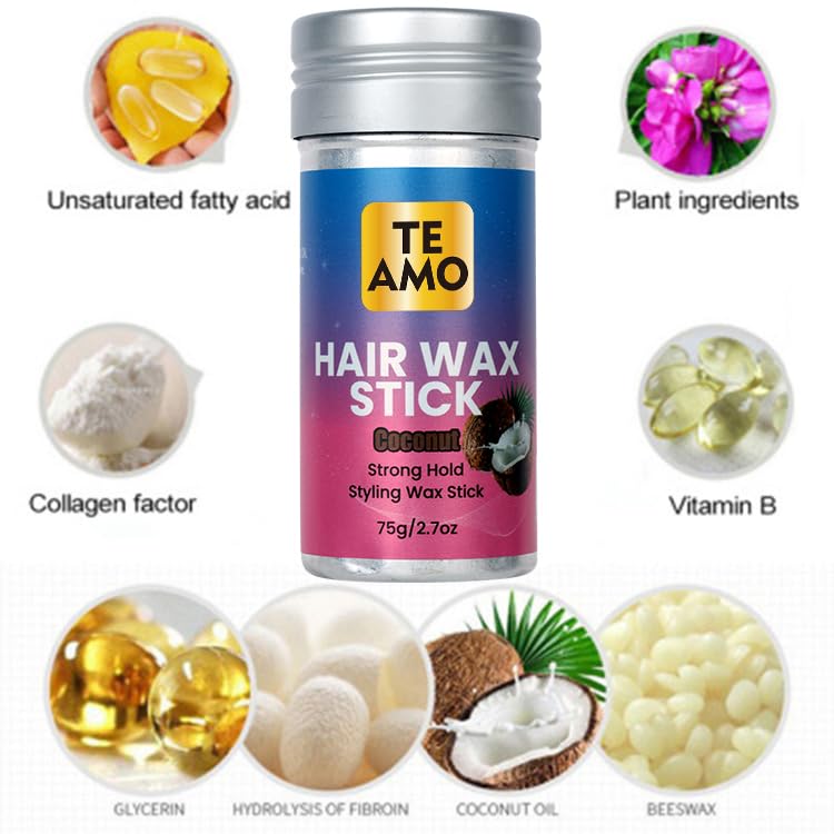 Te Amo Coconut Hair Wax Stick for Flyaways Hair Gel 2.7 oz