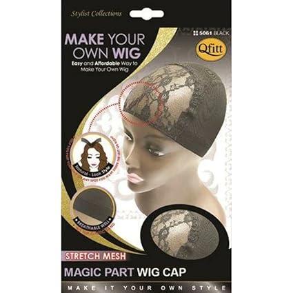 Qfitt Stretch Mesh Magic Part Wig Cap Pack of 3