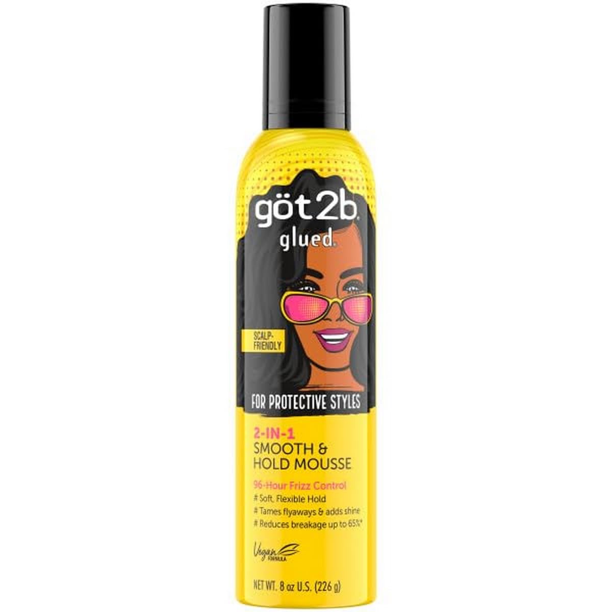 GOT2B GLUED 2-IN-1 SMOOTH & HOLD MOUSSE 8Oz