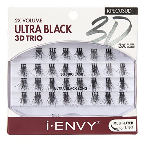 KISS i-ENVY 3D Trio Ultra Black Long Individual Lashes