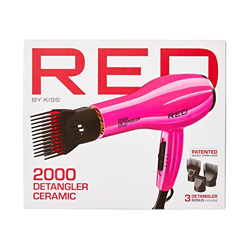 RED BY KISS 2000 Ceramic Detangler Dryer Pink