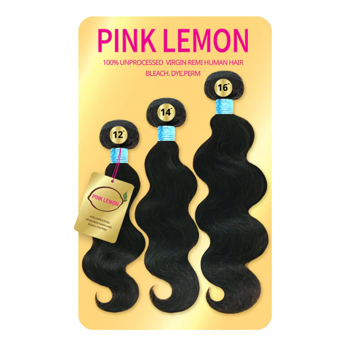 PINK LEMON BODY WAVE 100% HUMAN HAIR (3-Pack)