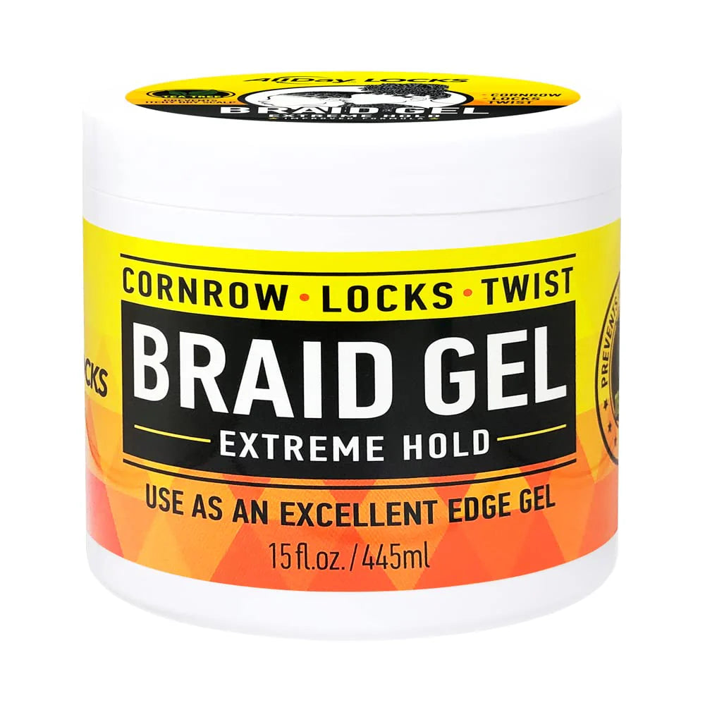 AllDay Locks Braid Gel Cornrow & Twist 15oz + Free Styling Foam