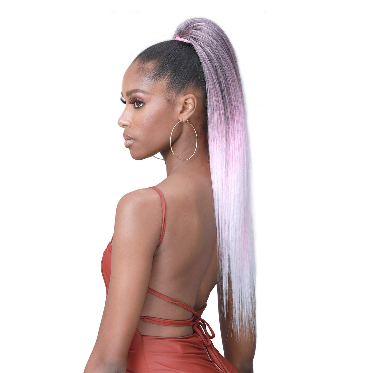 Bobbi Boss Human Hair Blend Tress Up Ponytail  - 28"