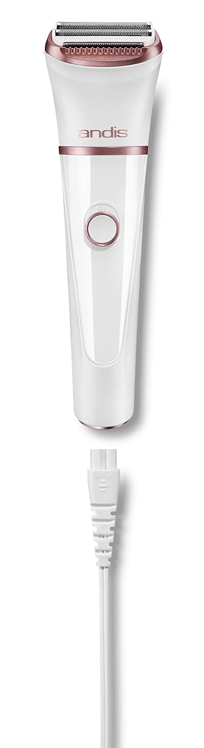 Andis Rechargeable Electric Shaver for Women – Cordless Wet & Dry Hair Removal 6 Piece Kit