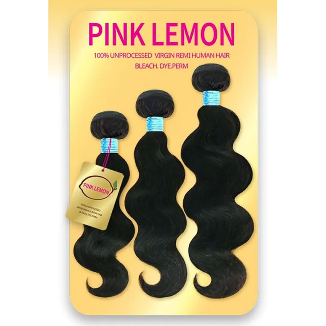 PINK LEMON NATURAL WAVE 100% HUMAN HAIR (3-Pack)