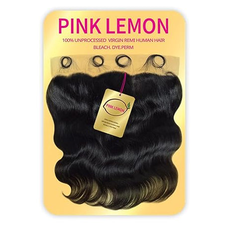 PINK LEMON 13X4 HD LACE FRONTAL BODY WAVE 100% HUMAN HAIR