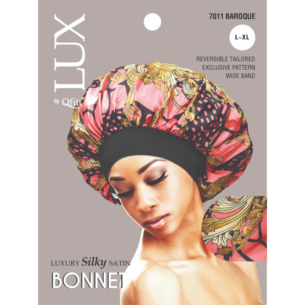 Qfitt Luxury Silky Satin Bonnet (L-XL) Pack of 3