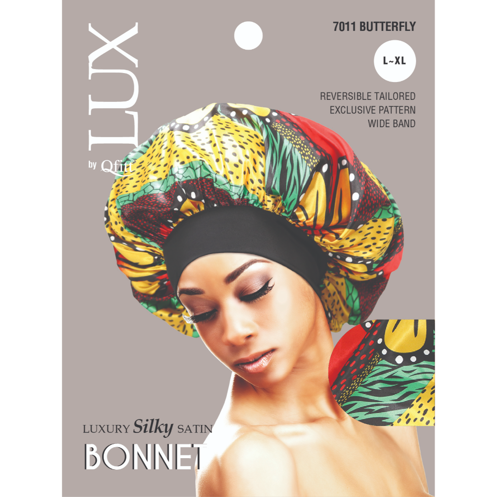 Qfitt Luxury Silky Satin Bonnet (L-XL) Pack of 3
