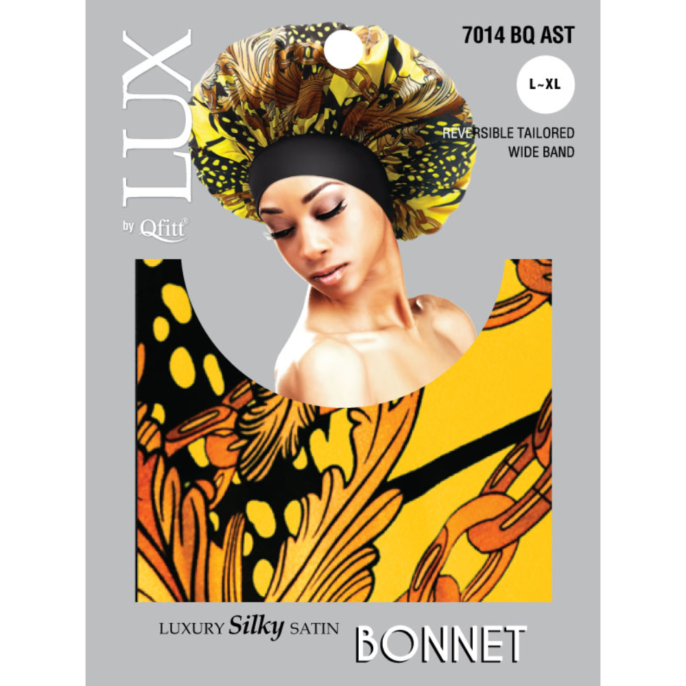 Qfitt Luxury Silky Satin Bonnet (L-XL) Pack of 3