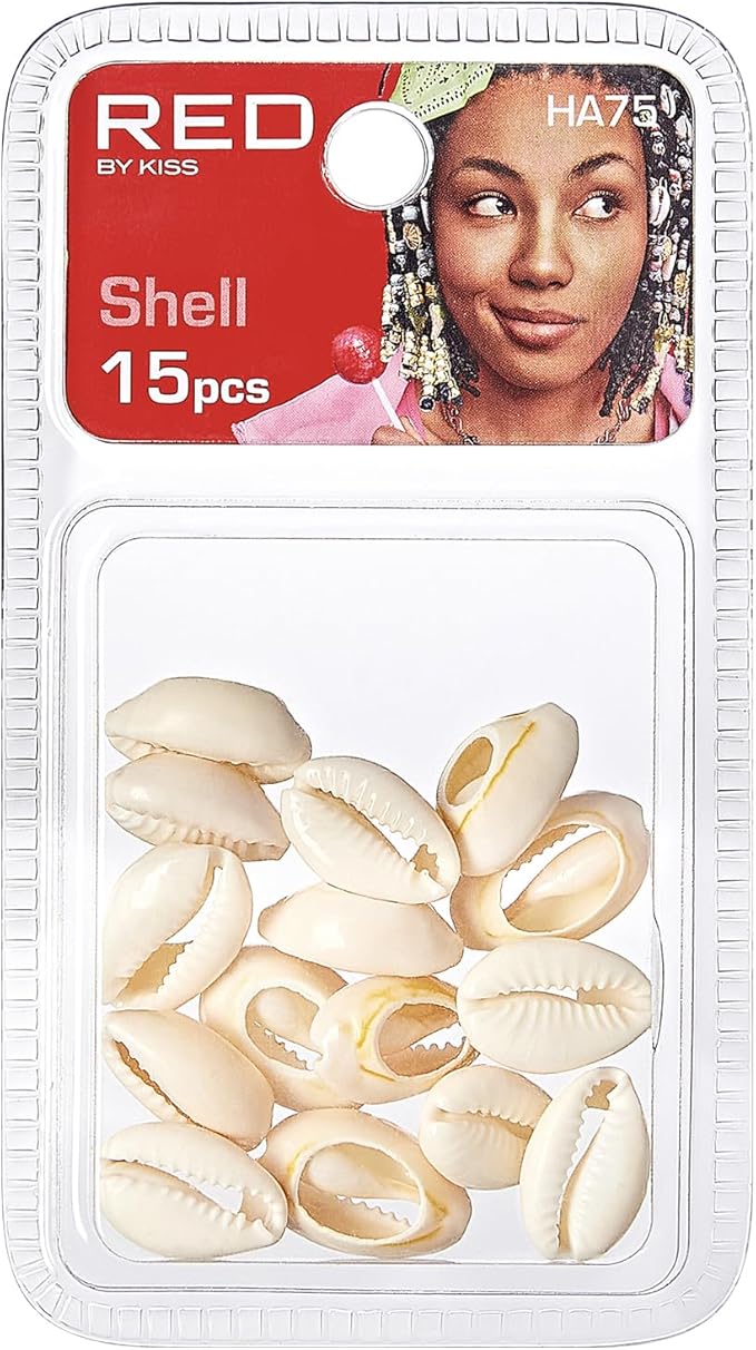 RED BY KISS Natural Shell Hair Beads 15 Pack