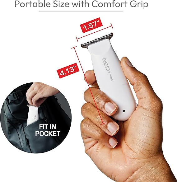 Red by Kiss Mini Precision Trimmer Compact, Powerful & Effortless Grooming