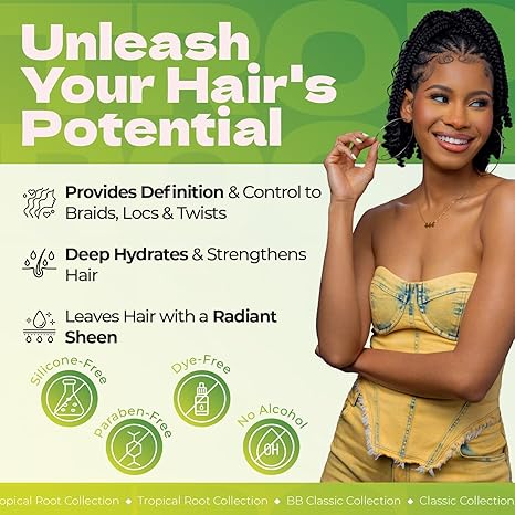 Bronner Bros Tropical Roots For Braids Locs & Twist Cream 6Oz