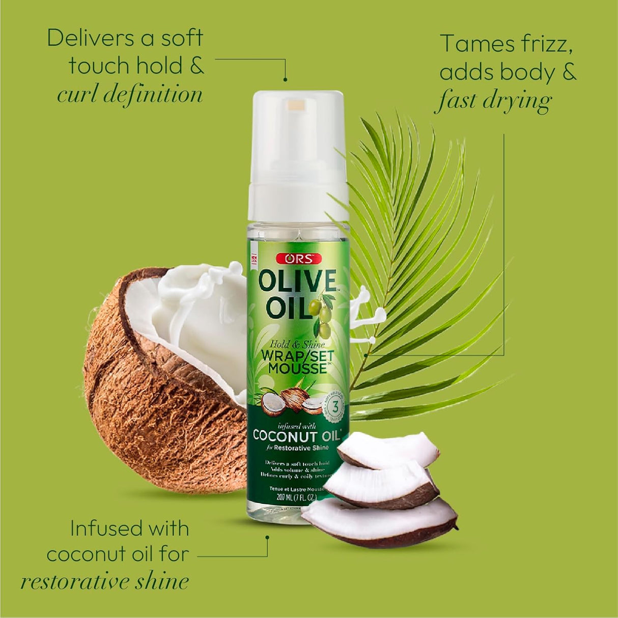 ORS Olive Oil Hold & Shine Wrap Set Mousse - 7 oz