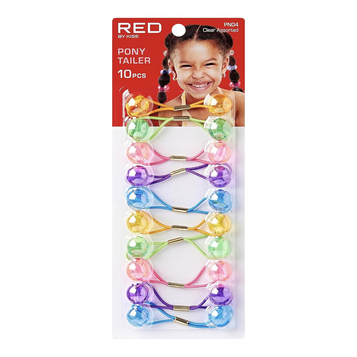 Red Kids Ponytailers 10-Pack