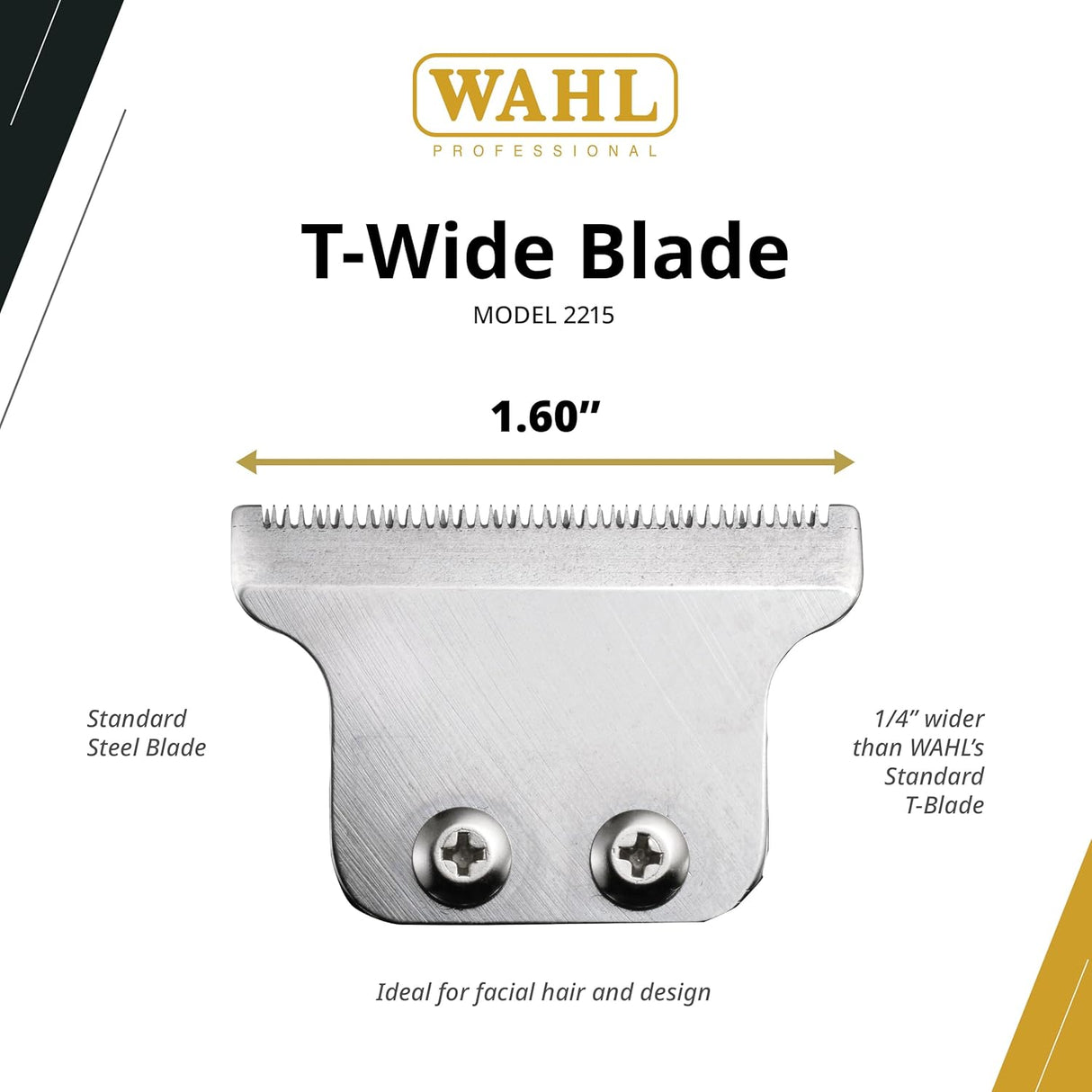 WAHL Professional Extra Wide T-Blade Zero-Overlap Capabilities, High Precision (2215)