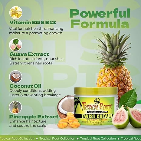 Bronner Bros Tropical Roots For Braids Locs & Twist Cream 6Oz