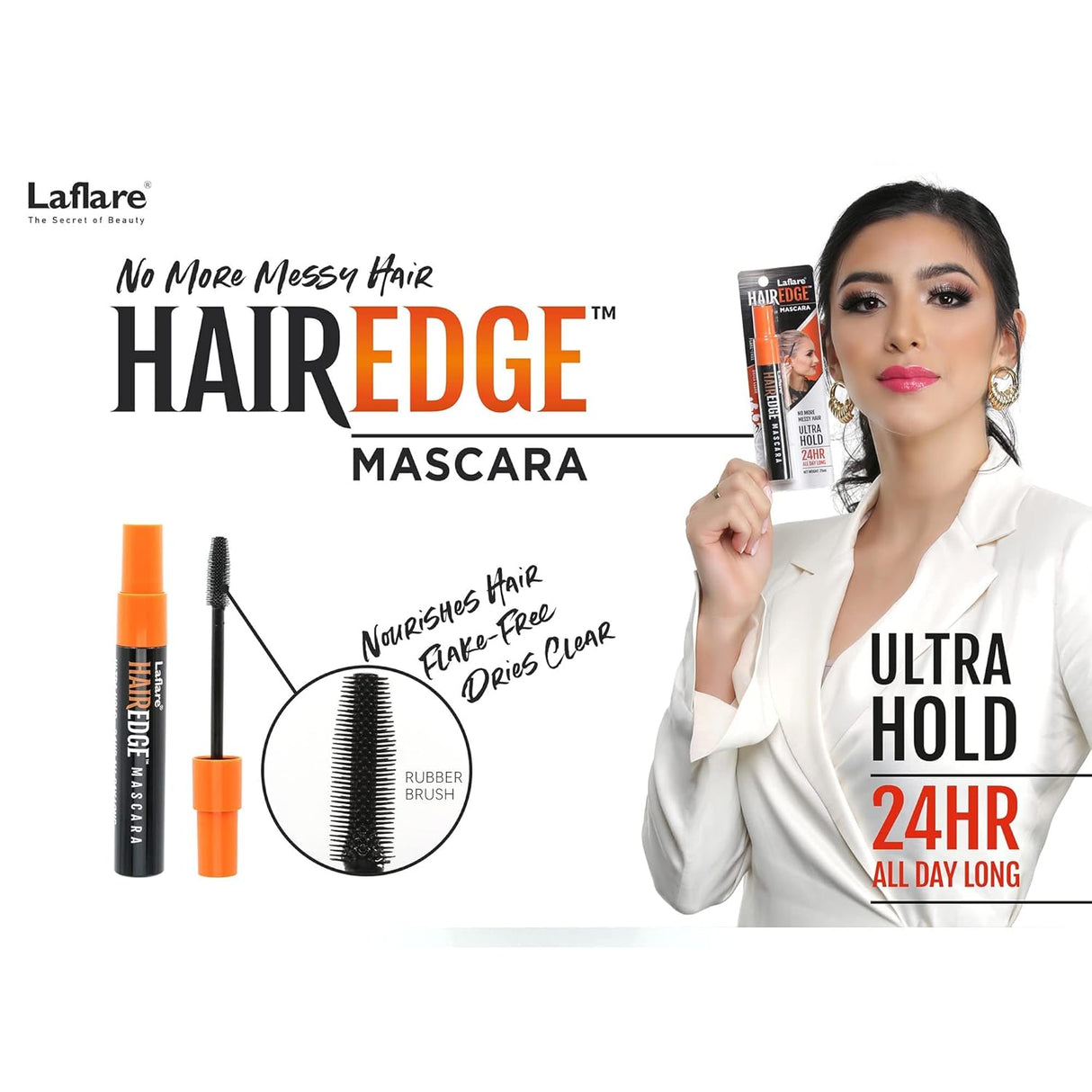 Laflare Hair Edge Mascara, Dries Clear (Ultra Hold)