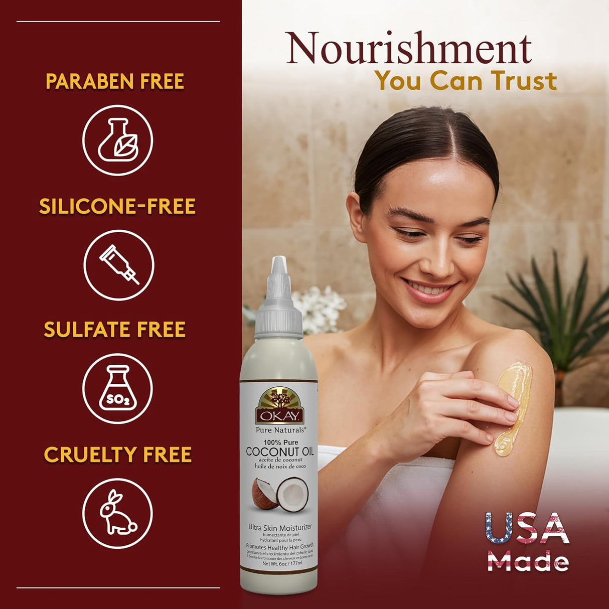 Okay Coconut Oil Deep Moisturizing 6oz Hair & Skin Care