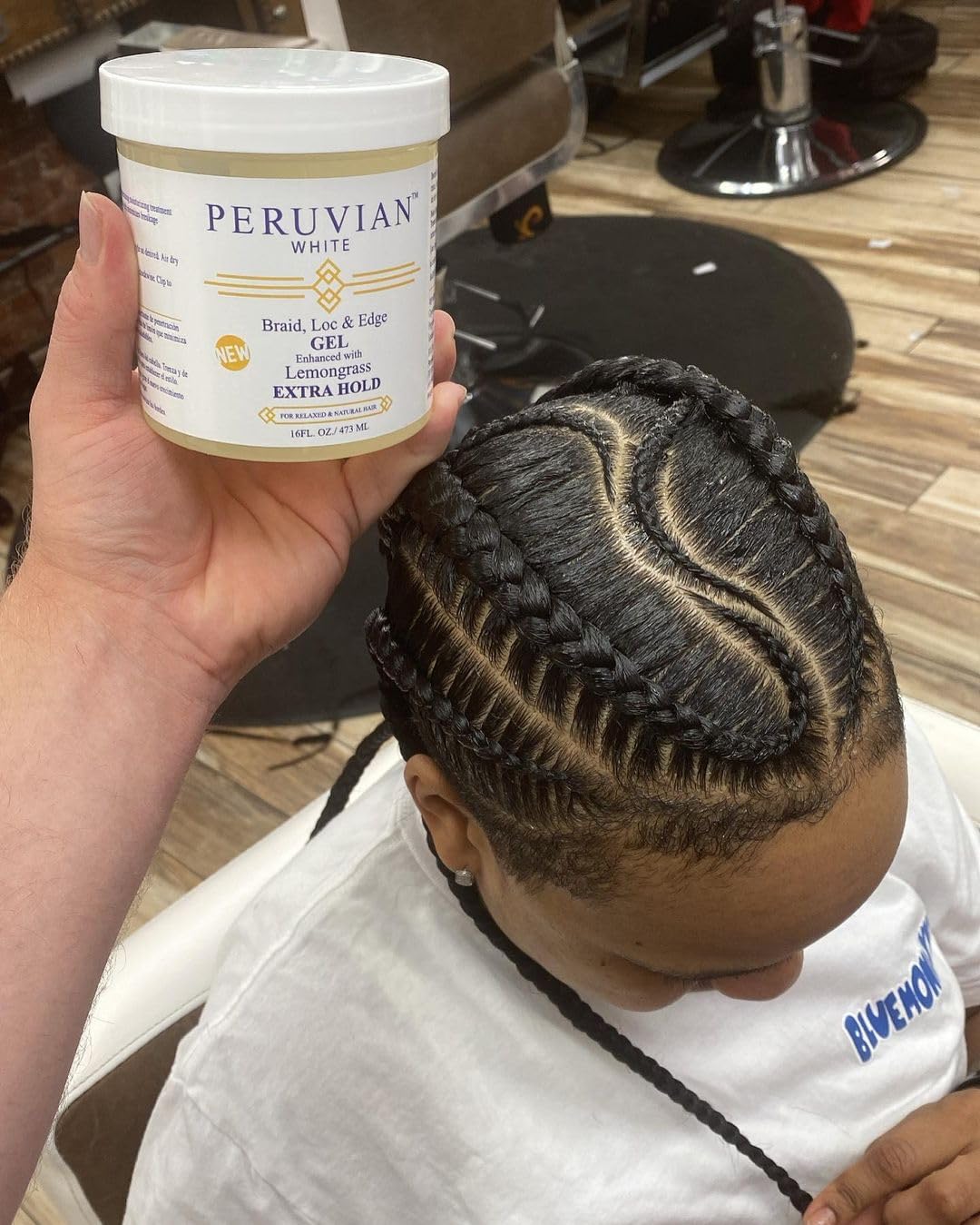 Peruvian White Braid, Loc & Edge Gel Extra Hold 16 oz