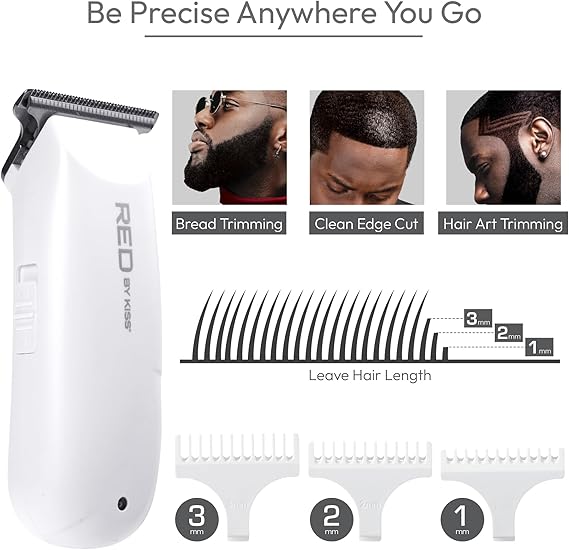 Red by Kiss Mini Precision Trimmer Compact, Powerful & Effortless Grooming