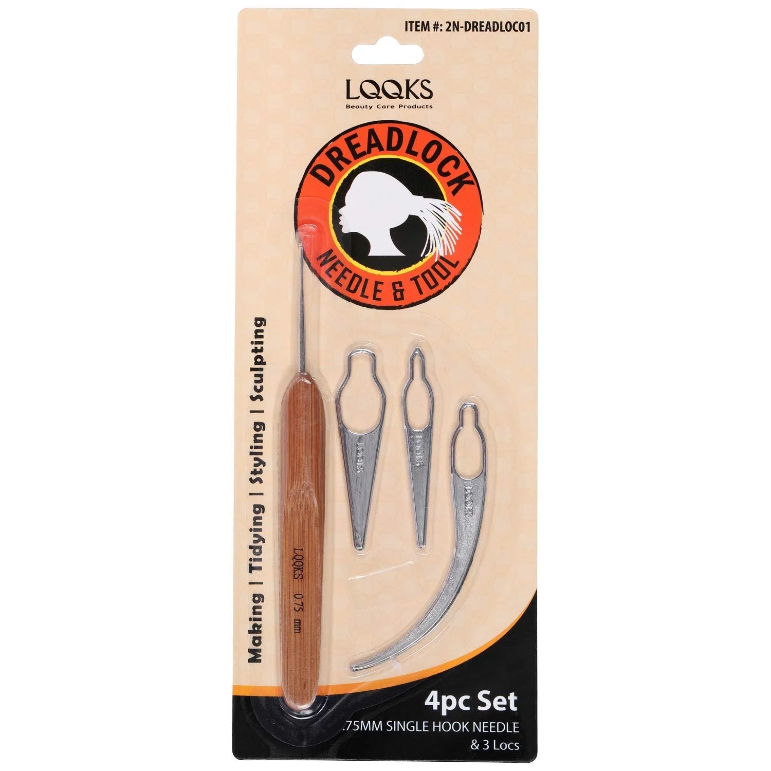 LQQKS 4-Piece Dreadlock Needle & Crochet Tool Set