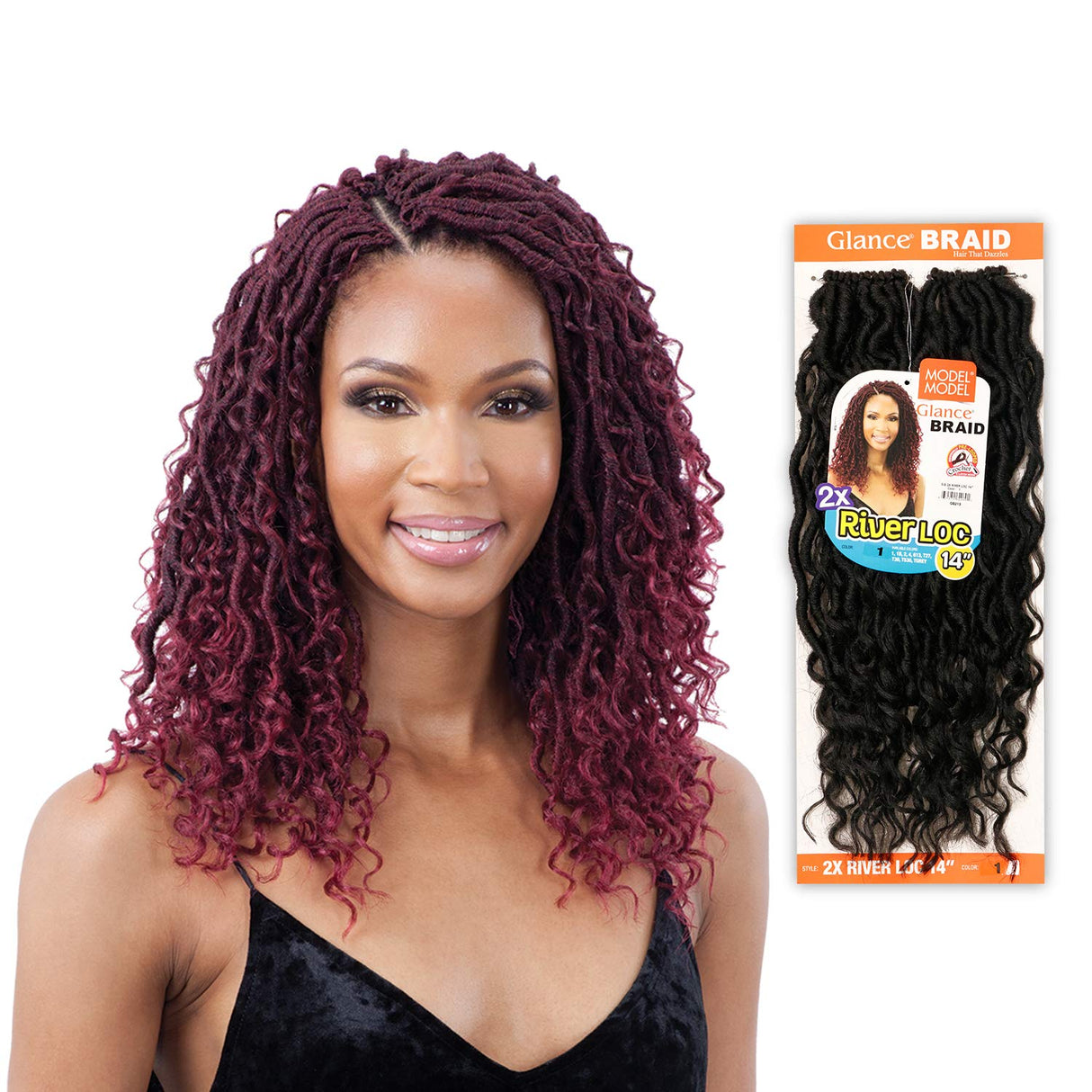 Model Model Crochet Braids Glance 2X River Loc 14"