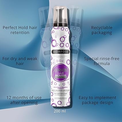 Morfose Ossion Hair Mousse Keratin 200 mL / 6.76 FI Oz