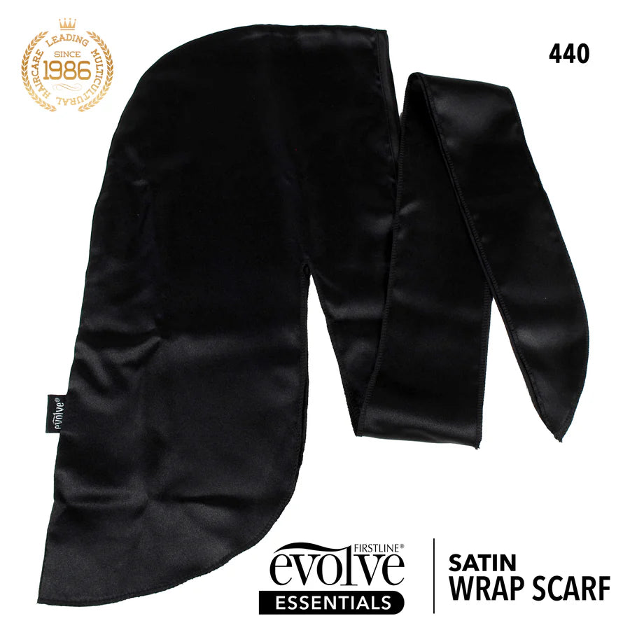 Evolve Satin Wrap Scarf Black (440)