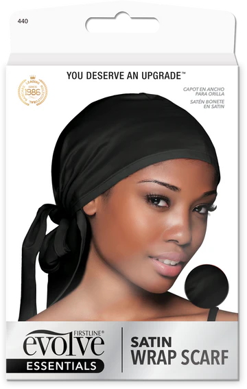 Evolve Satin Wrap Scarf Black (440)