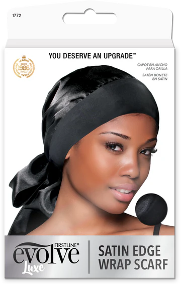 Evolve Satin Edge Wrap Scarf Black (1772)